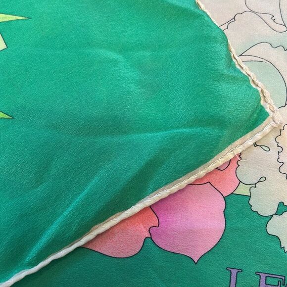 Leonard Paris Floral and fruit Silk Scarf beautiful - Picture 3 of 6